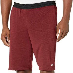 🆕Reebok Men's Workout Ready Melange Knit Shorts,Maroon, S, M, L, NWT, Authentic